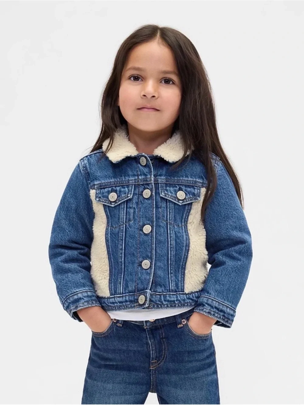Baby Gap Sherpa Heart Icon Denim Jacket